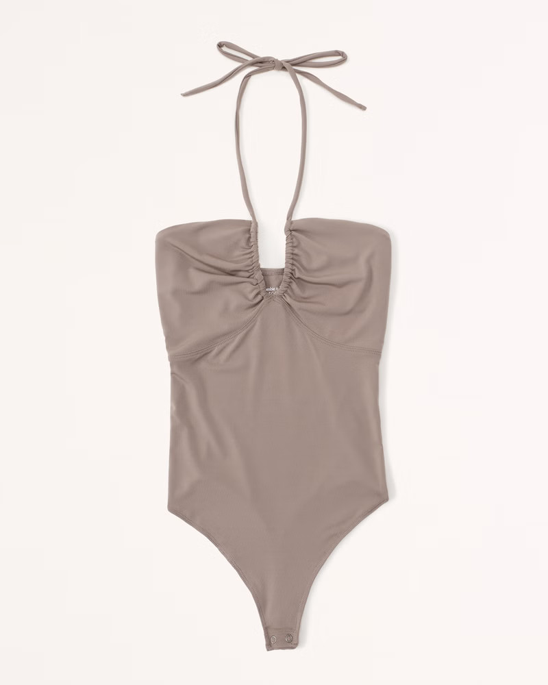 Ruched Halter Bodysuit | Abercrombie & Fitch (US)
