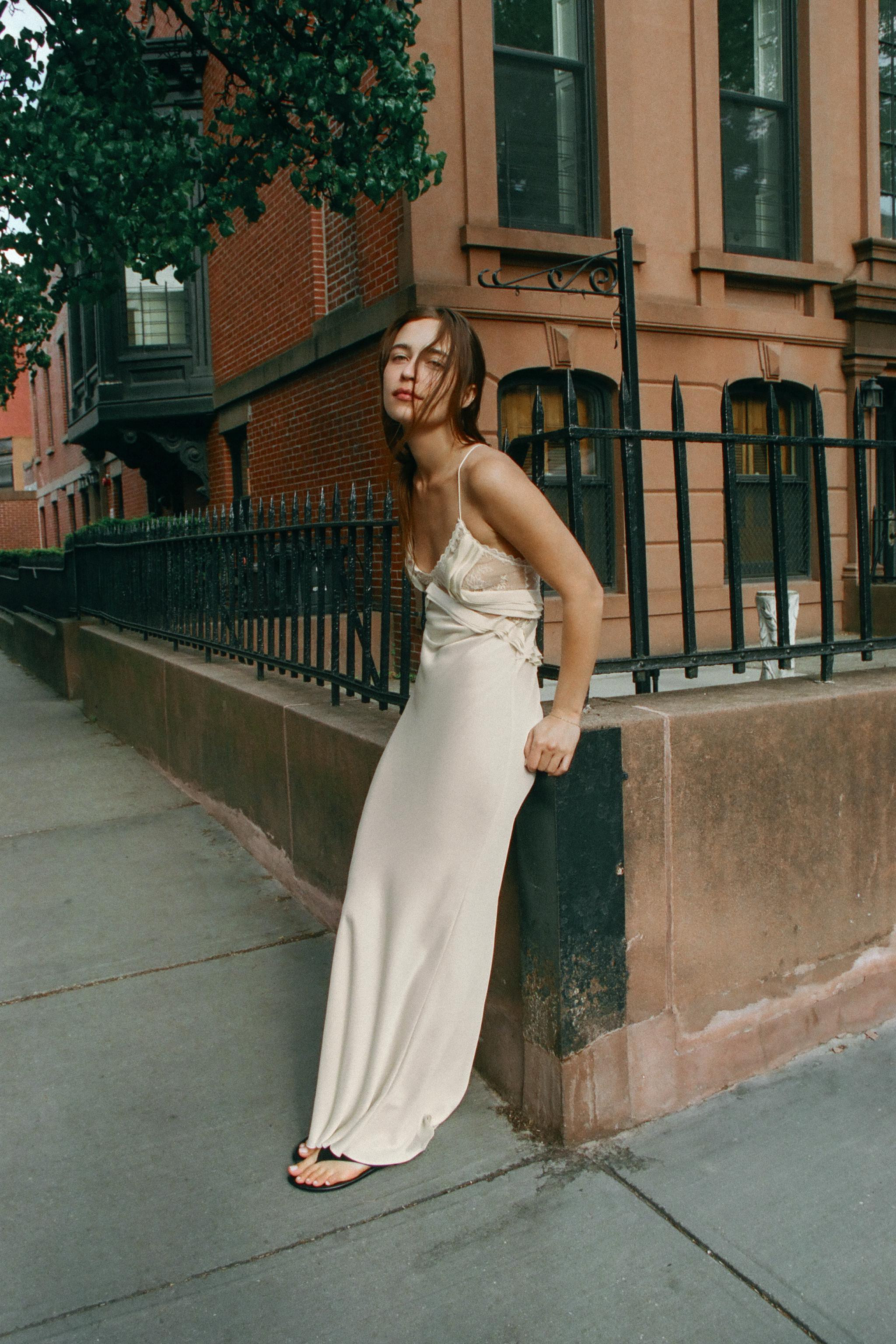 LONG GEORGETTE DRESS WITH RUFFLES | Zara UK