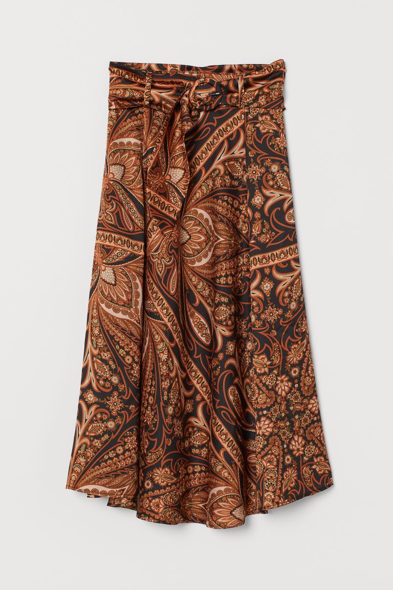 H & M - Skirt with Belt - Orange | H&M (US + CA)