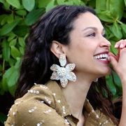 Camellia Pearl Earrings Cream | Mignonne Gavigan