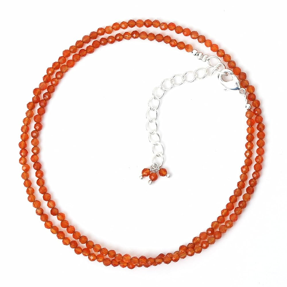 Gempires Real Carnelian Beaded Necklace July Birthstone Crystal Gemstone Jewelry Hypoallergenic 1... | Amazon (US)