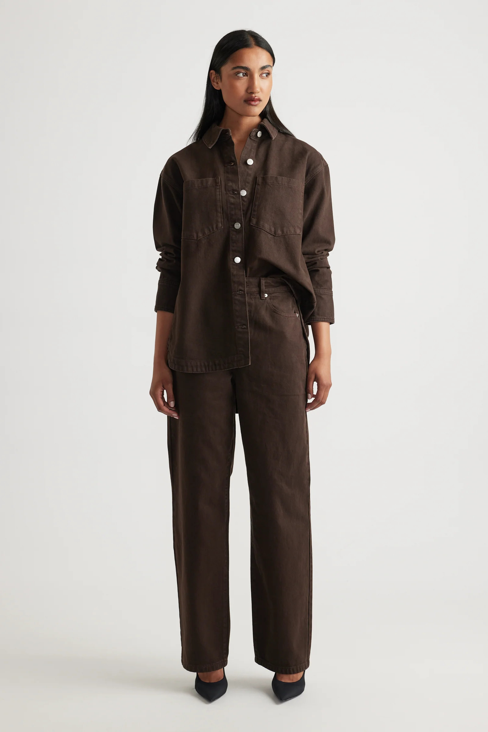 Ariana Denim Shirt - Truffle Brown | DECJUBA