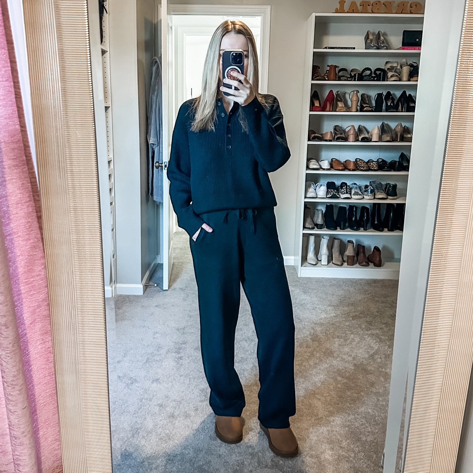 The BEST set ever !!! Perfect for travel, wfh, lounging, shopping - it is seriously so good! I sized down to an XS in the pants and a S in the top

cashsoft sweater pants / cashsoft sweater set / lounge set / travel set / travel outfit / short uggs / chestnut Uggs / Ugg boots 

#LTKtravel #LTKfindsunder100 #LTKsalealert