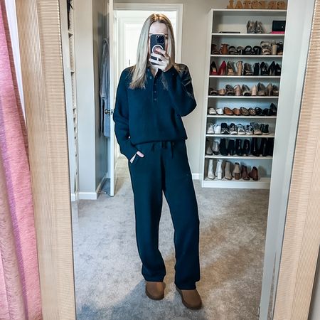 The BEST set ever !!! Perfect for travel, wfh, lounging, shopping - it is seriously so good! I sized down to an XS in the pants and a S in the top

cashsoft sweater pants / cashsoft sweater set / lounge set / travel set / travel outfit / short uggs / chestnut Uggs / Ugg boots 

#LTKtravel #LTKfindsunder100 #LTKsalealert