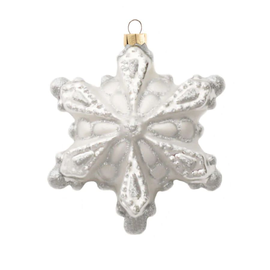 Snowflake Glass Ornament (4 Pack) | King of Christmas