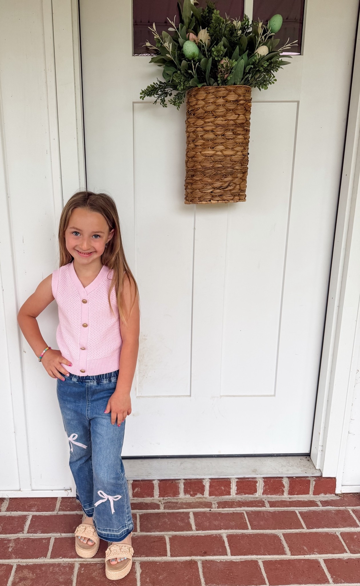 how adorable are these bow jeans with this cute vest 🩷

#LTKKids #LTKootd