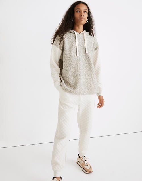 Quilted-Sleeve Hoodie Sweatshirt | Madewell