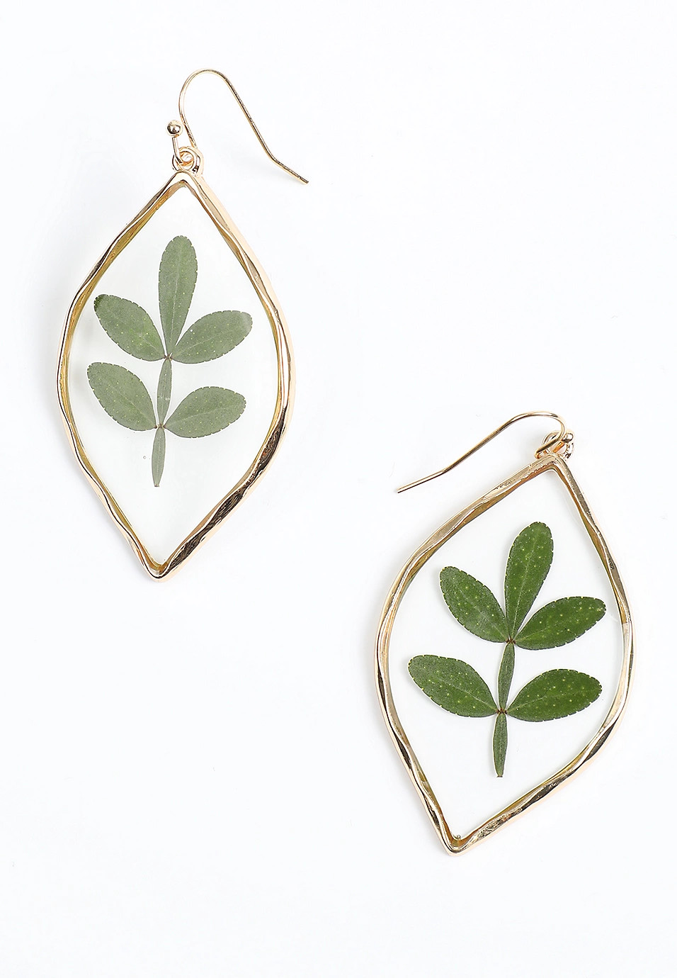 Pressed Leaf Tear Drop Earrings | Maurices