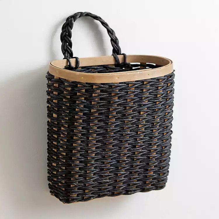 Black Woven Wall Pocket | Kirkland's Home