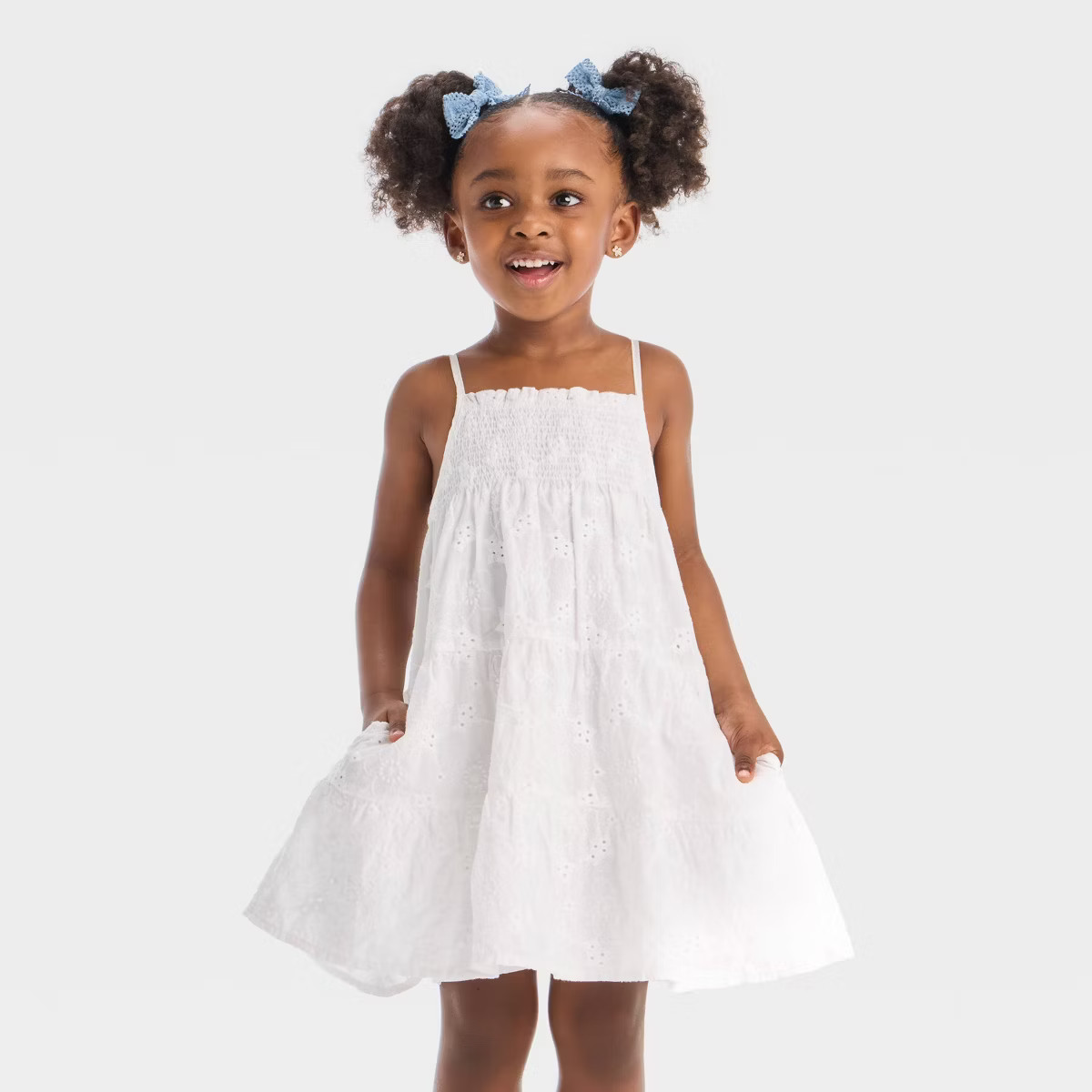 Toddler Girls' Eyelet Embroidered Tank Dress - Cat & Jack™ White | Target