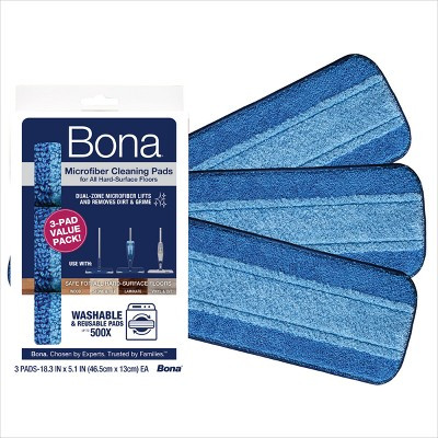 Bona Cleaning Products Reusable Mop Refill Multi Surface Microfiber Cleaning & Mopping Pads Value Pack - Unscented - 3ct | Target