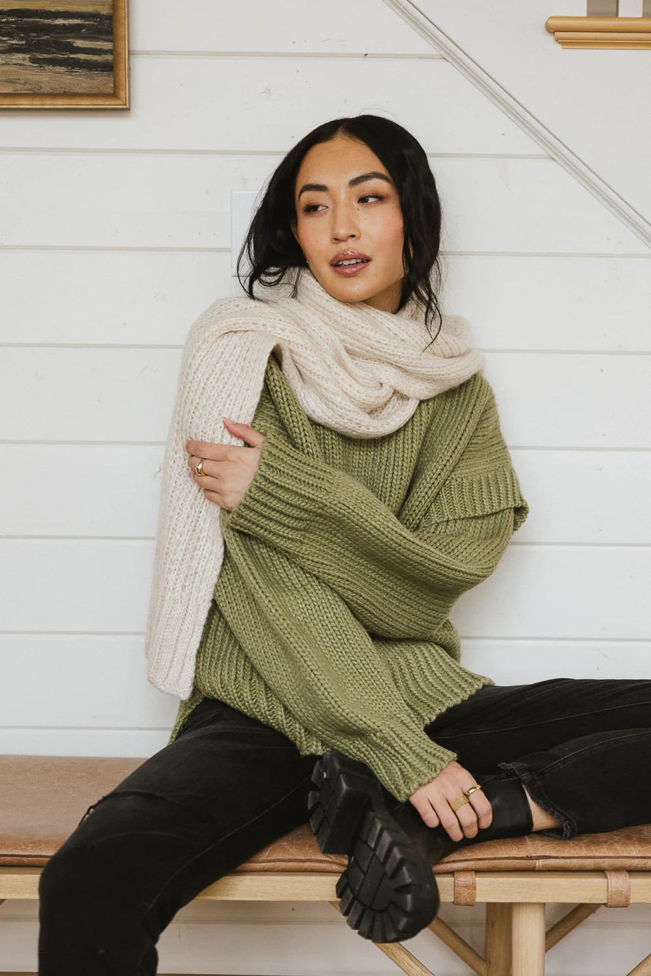 Josie Knit Sweater in Sage | Böhme US
