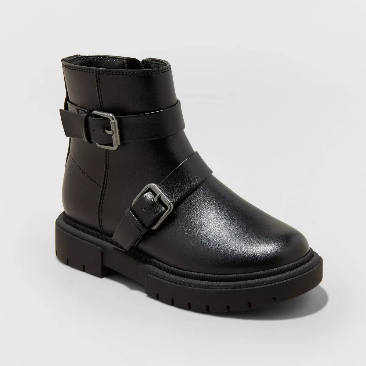 Girls' Cadi Zipper Moto Boots - art class™ Black | Target