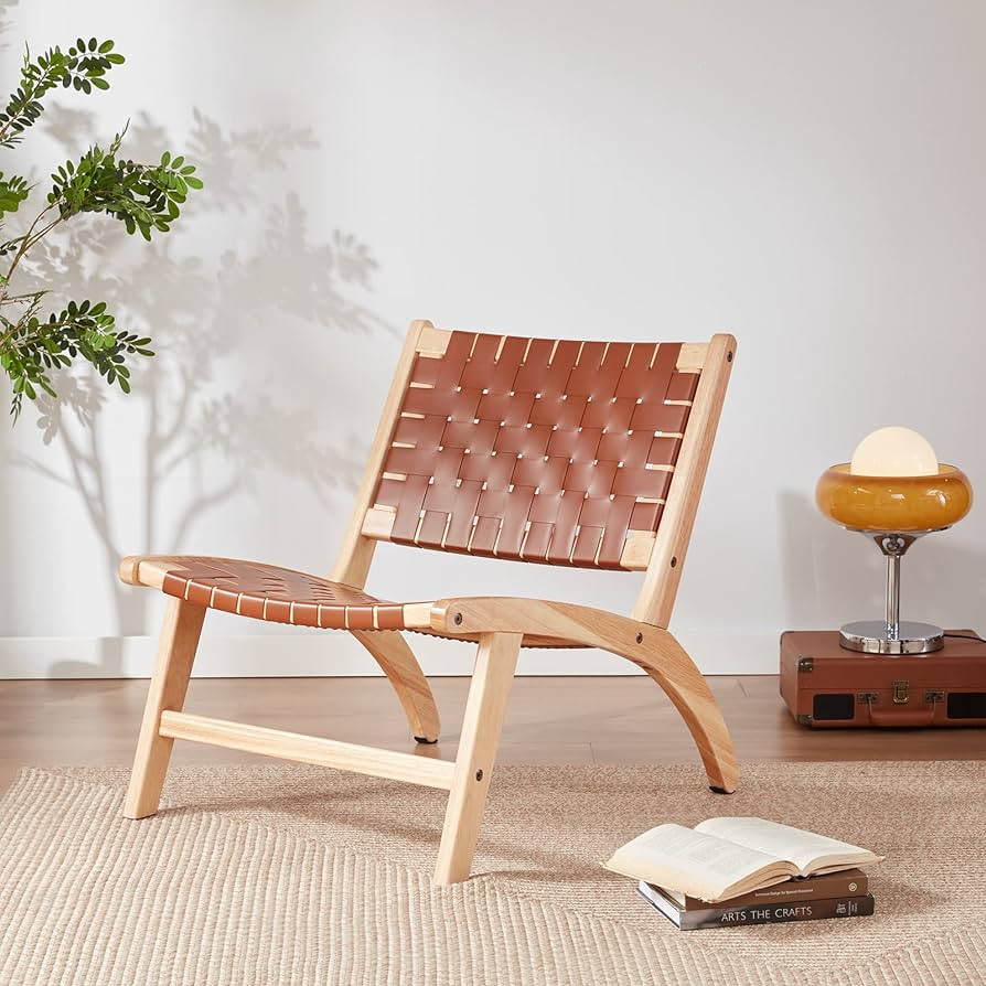 Modern Leather Accent Chairs for Living Room, Bedroom Chair Reading Chair Mid Century Lounge Chai... | Amazon (US)