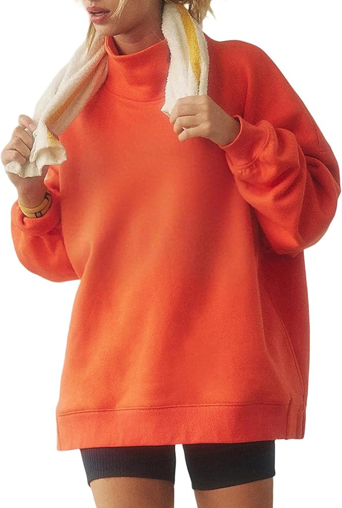 Mock Neck Sweatshirt Women Oversized Fleece Long Sleeve Turtleneck Tops Mockneck Sweatshirt 2026 ... | Amazon (US)