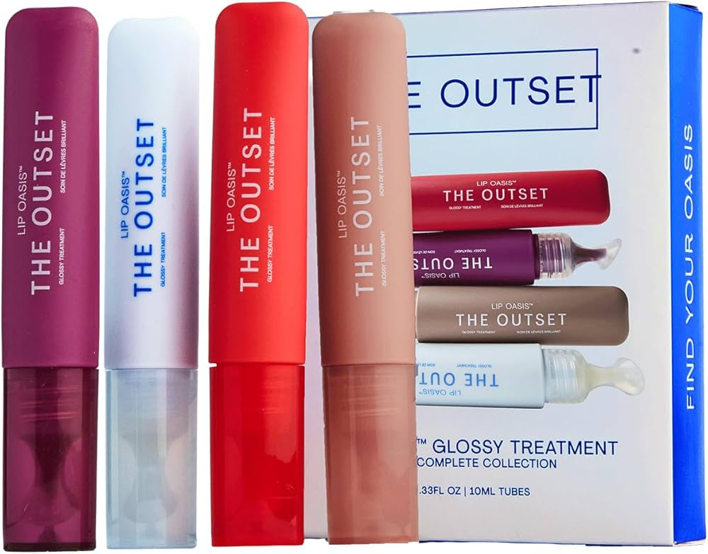 The Outset Lip Oasis Glossy Treatment Set – 4 Shades (Clear, Mirage, Sun Kiss & Dune) – Hydra... | Amazon (US)