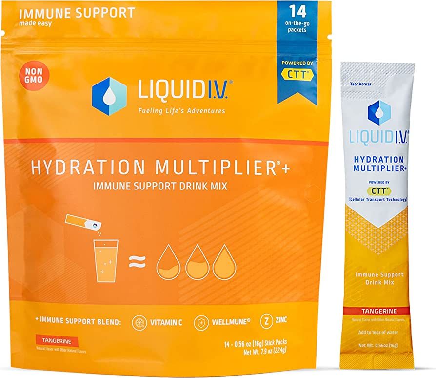 Liquid I.V. Hydration Multiplier + Immune Support, Easy Open Packets, Fresh Tangerine Flavor | 14... | Amazon (US)