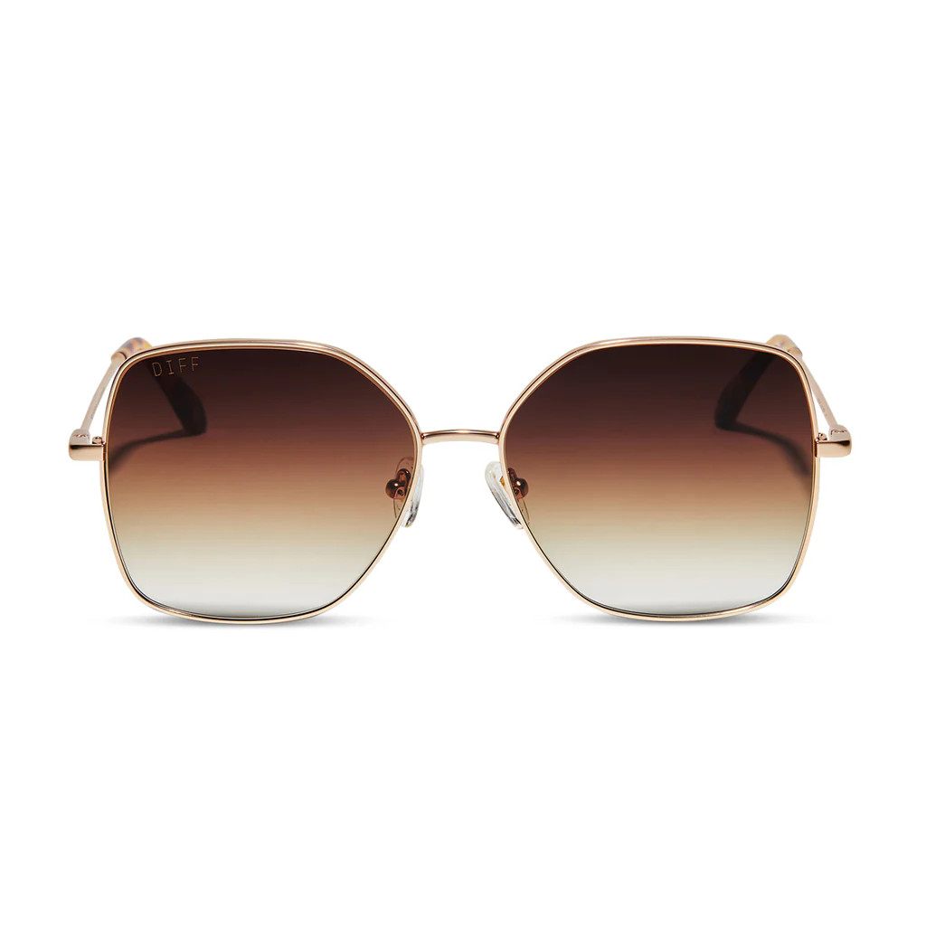 IRIS - MATTE GOLD + SHARP BROWN GRADIENT SUNGLASSES | DIFF Eyewear