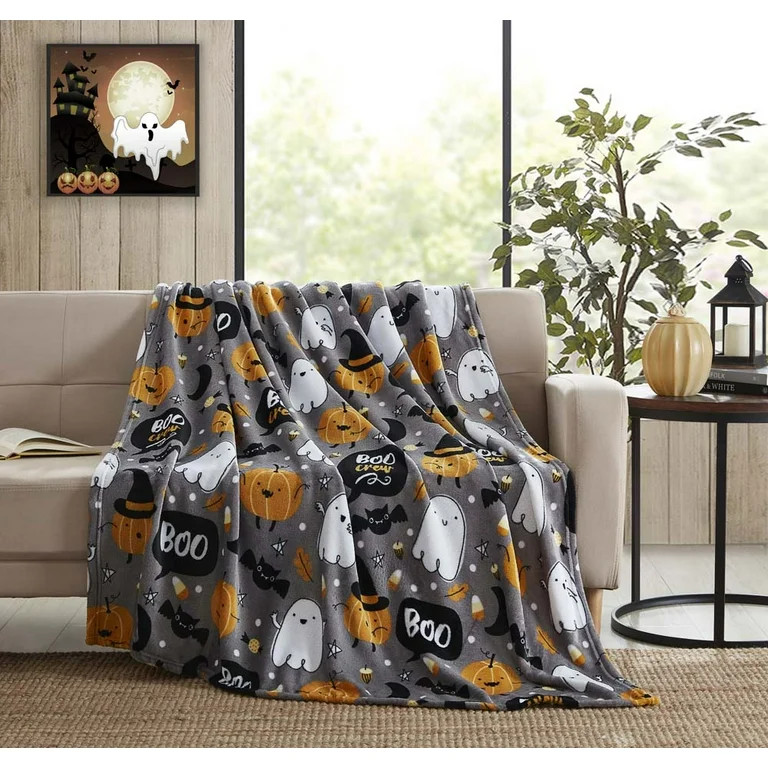 MHF Home Halloween Boo Crew Plush Throw Blanket 50x60 inches | Walmart (US)