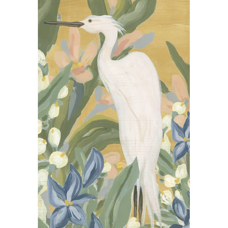 Adharv " Floral Egret I " by June Erica Vess | Wayfair North America