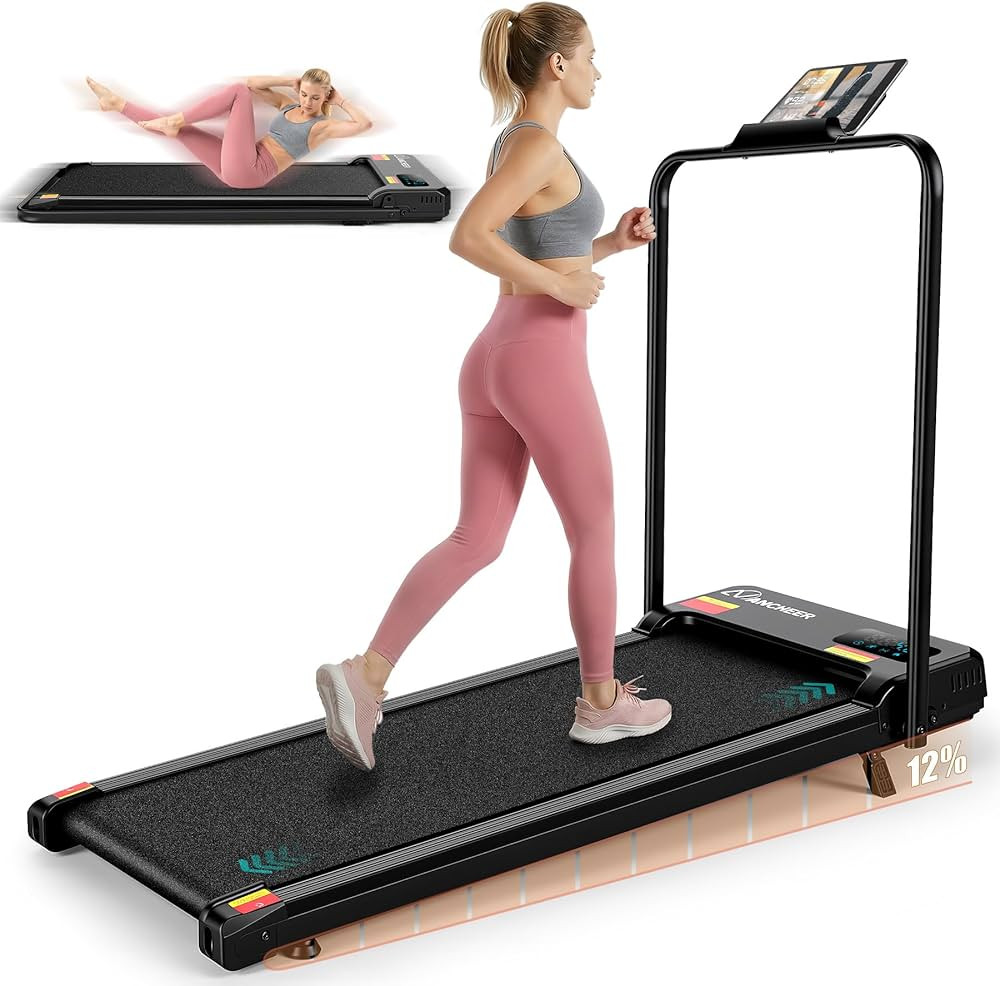 ANCHEER Walking Vibration Pad with 12% Incline & Handles,6 in 1 Foldable Under Desk Treadmill,350... | Amazon (US)