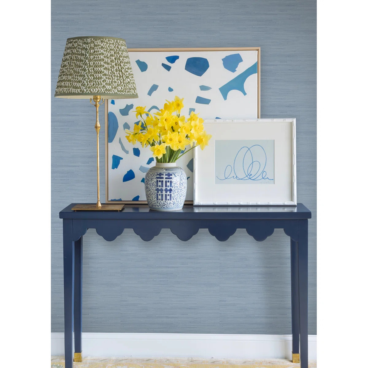 18 ft x 20.5 in x 0.025 in Grasscloth Peel and Stick Wallpaper Roll | Wayfair North America