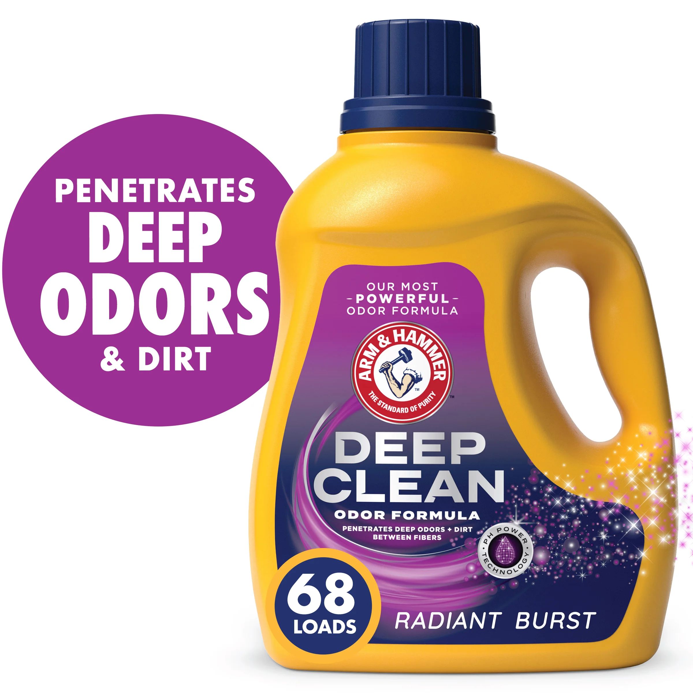 ARM & HAMMER Deep Clean Odor Formula, Liquid Laundry Detergent, 102 fl oz​, 68 Loads | Walmart (US)