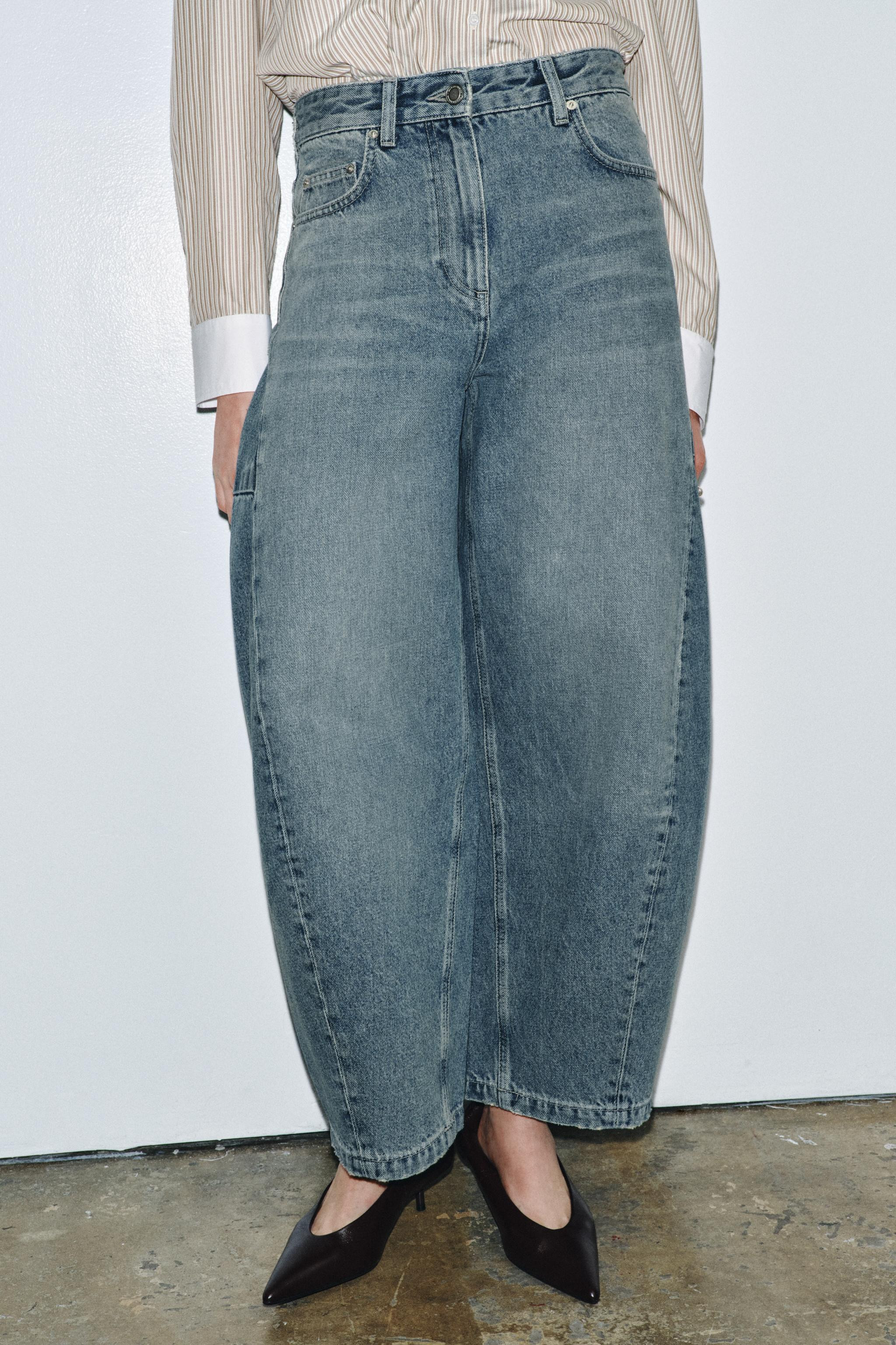 ZW COLLECTION MID-RISE ANKLE BALLOON JEANS | Zara US
