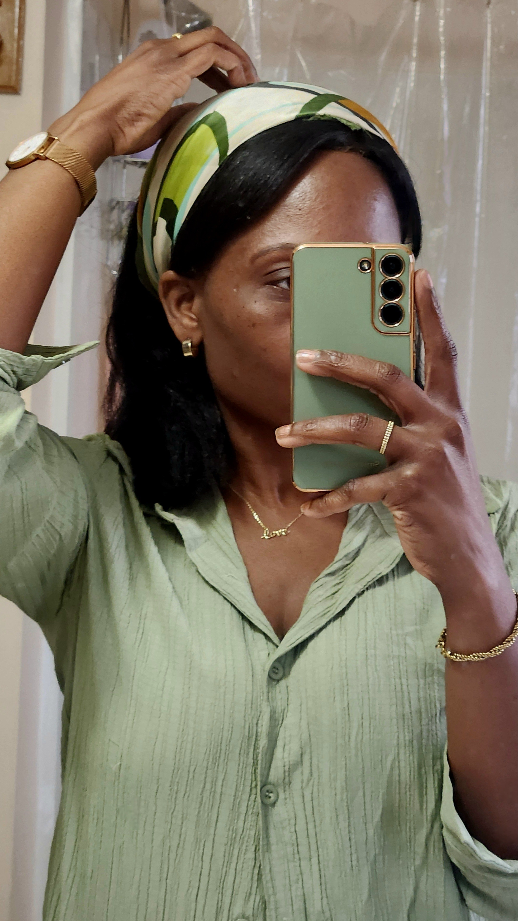 Light green pants set, spring outfit, apple green, rose gold watch, rope bracelet, Android phone case, casual chic outfit, dainty jewelry 

#LTKootd #LTKSeasonal #LTKPetite