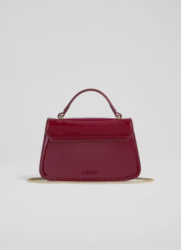 Annabelle Burgundy Patent Crossbody Bag | L.K. Bennett (UK)