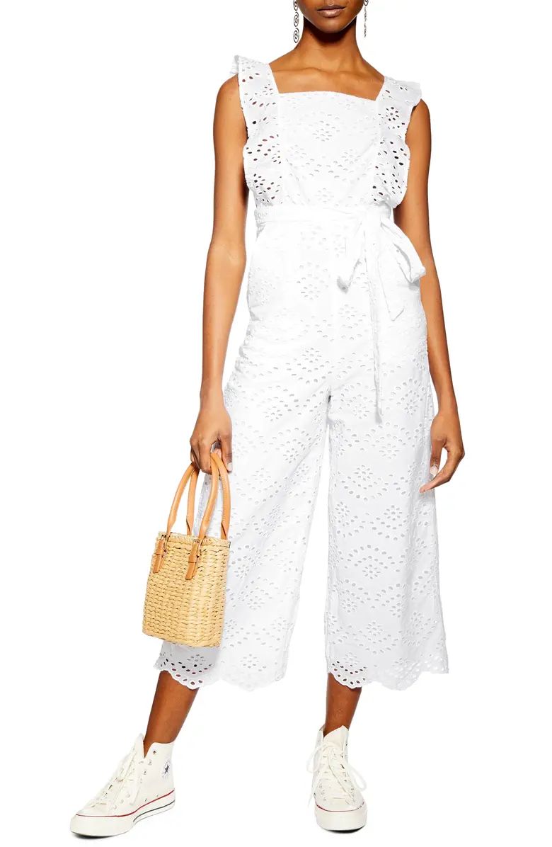 Embroidered Ruffle Jumpsuit | Nordstrom