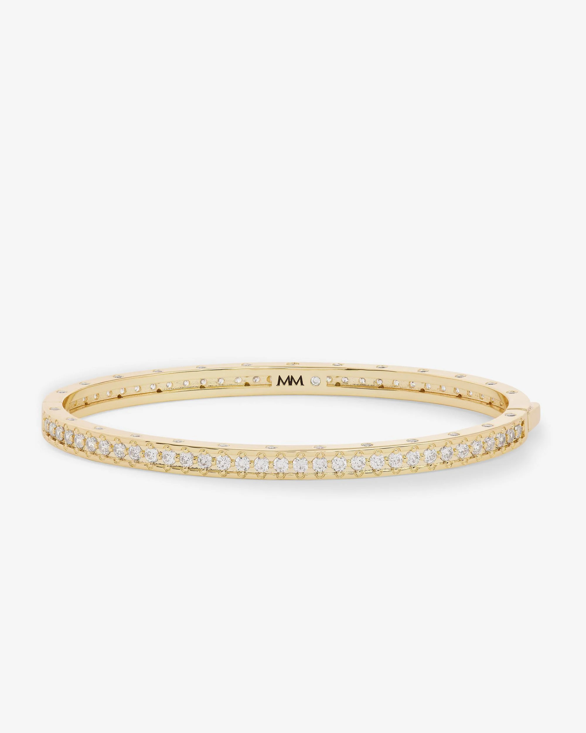 Ashley Pavé Cuff 4mm - Gold|White Diamondettes | Melinda Maria Jewelry