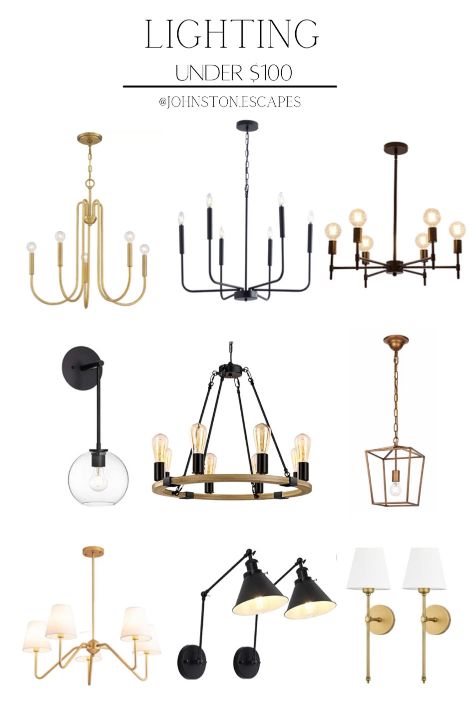 Check out these beautiful light fixtures - all under $100!

#LTKunder100 #LTKhome #LTKsalealert