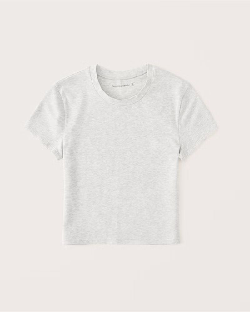 Abercrombie & Fitch Women's Essential Baby Tee in Light Grey - Size XXL | Abercrombie & Fitch (US)