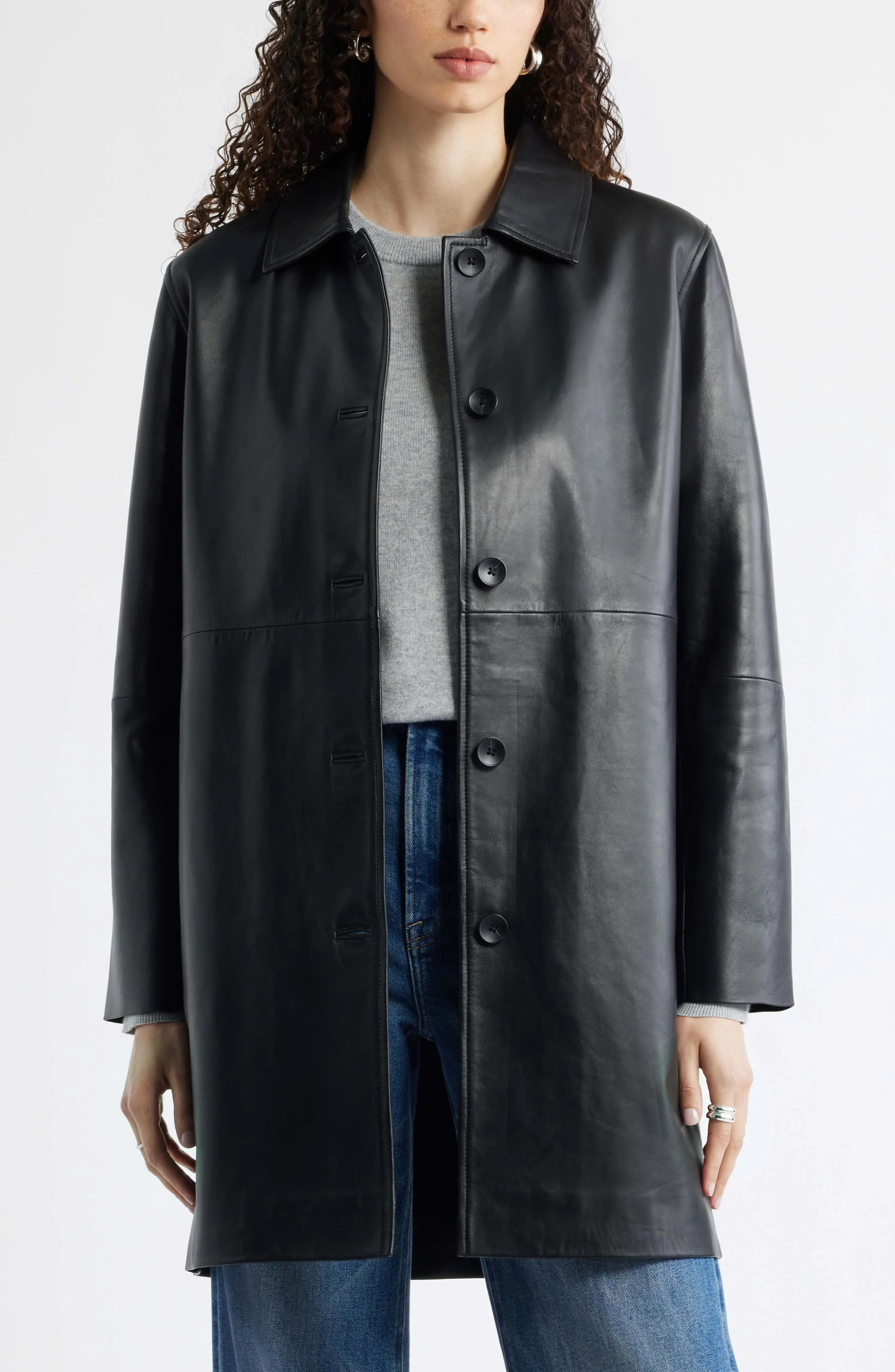 Long Leather Jacket (Women) | Nordstrom | Nordstrom
