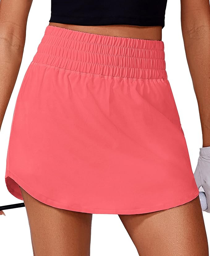 PINSPARK Golf Skirts for Women High Elastic Waisted Athletic Skort 2 Pockets Curved Hem Tennis Sk... | Amazon (US)