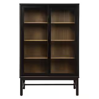 SEI FURNITURE Hearzly Black Cabinet with Spacious Shelves HD109381 - The Home Depot | The Home Depot