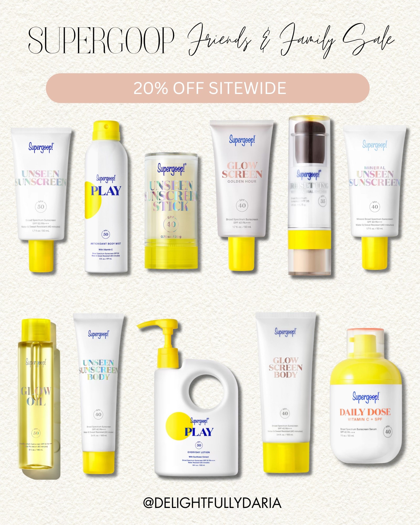 SuperGoop’s Friends and Family sale is currently going on! It is 20% off site wide! 

#LTKBeauty #LTKSaleAlert