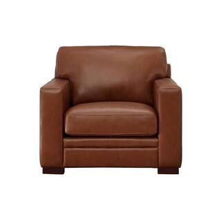 Hydeline Dillon Cinnamon Brown 100% Leather Chair-DILLON-10-CBRN - The Home Depot | The Home Depot