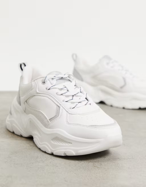 Bershka chunky trainer with contrast in white | ASOS (Global)