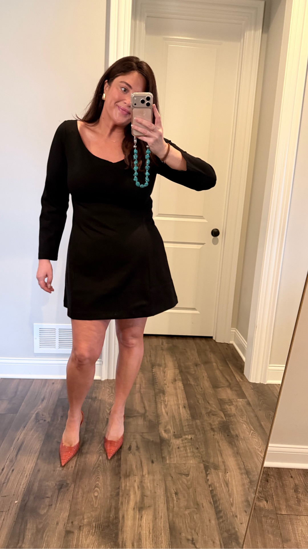 A follower favorite funeral dress but a slightly different cut for this year. You can wear a regular bra! Stretchy but a nice thick ponte material with an open neckline that isn’t too low. Can wear to work (depending on your office) I’m 5’9 and in size XL (true size) grab it while everything is 30% off! Available XS - 3X. Would be cute with tights. 

#LTKCyberWeek #LTKHoliday