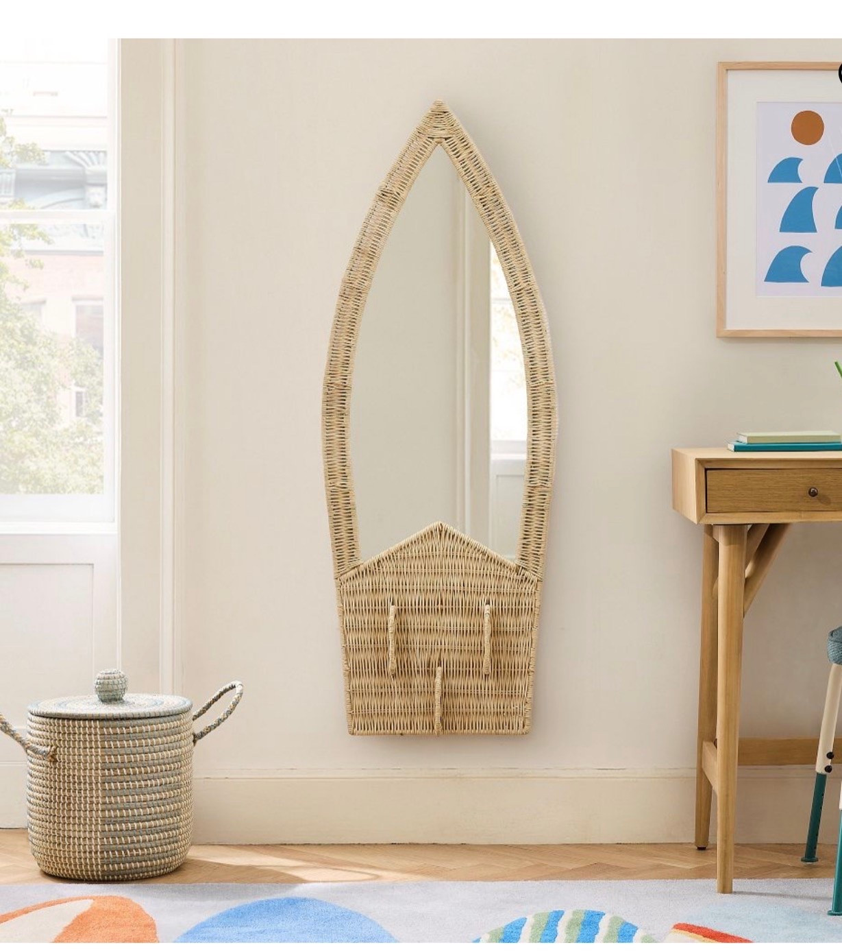 Surfboard Rattan Wall Mirror (18"W x 48"H)

#LTKHome #LTKSeasonal #LTKActive