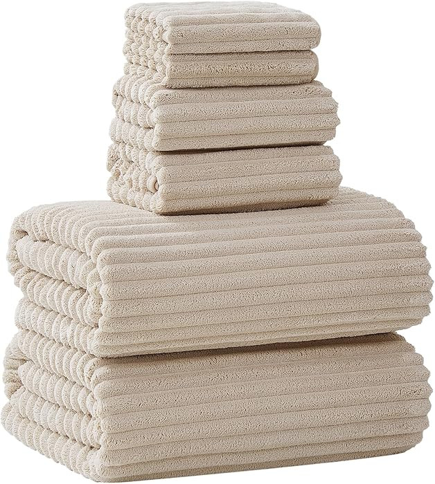 Extra Large Bath Towel Set of 6 (40"x80"),Oversized Bath Sheet Super Soft Highly Absorbent Microf... | Amazon (US)