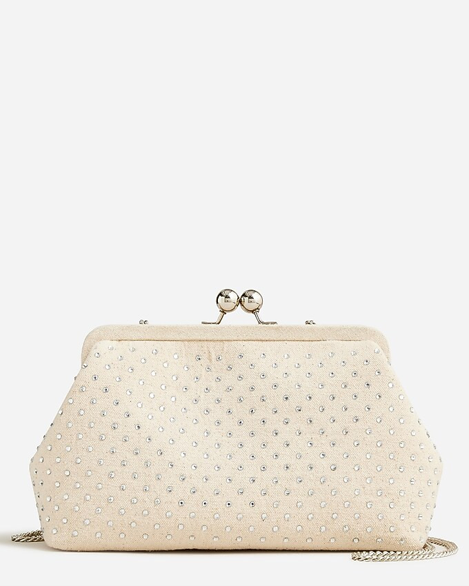 Portofino canvas clutch with crystals | J. Crew US