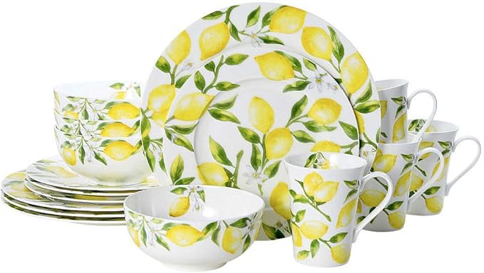 Mikasa Lemons 16-Piece Dinnerware Set, Service For 4, Multicolor | Amazon (US)