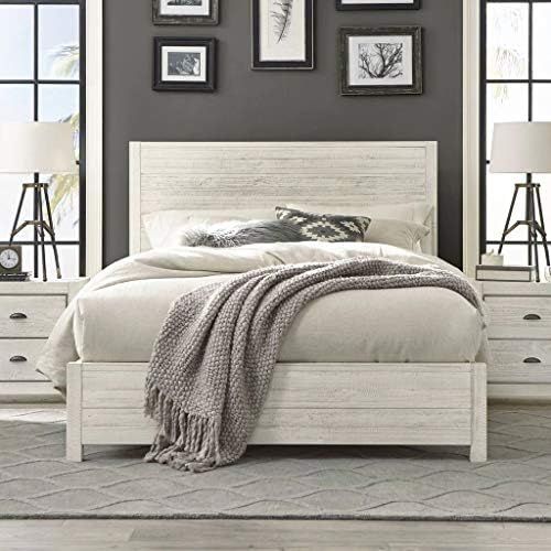 Rustic Platform Bed Frame with Headboard Offers Classic Style and Contemporary Function. Solid Wood  | Amazon (US)