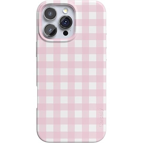 Casely iPhone 16 Pro Case | Pink Plaid | Sunday Best | Bold Protective Design | Compatible with M... | Amazon (US)