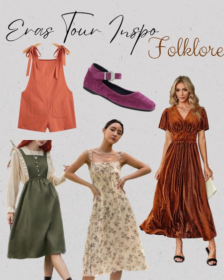 Outfit inspiration for Taylor Swift’s Eras tour! These looks are in line with her folklore era, so cottagecore and earth tones; rompers, floral dresses, velvet. 

#LTKunder100 #LTKSeasonal #LTKFestival