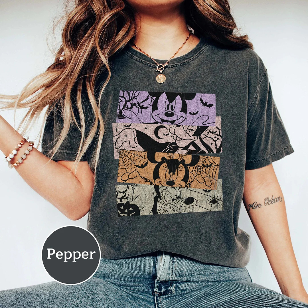 Retro Mickey and Friends Halloween Comfort Colors Shirt - Etsy | Etsy (US)