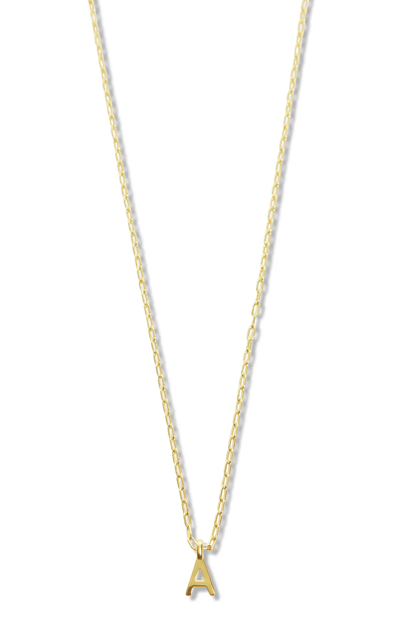 Initial Pendant Sterling Silver Paper Clip Chain Necklace | Nordstrom